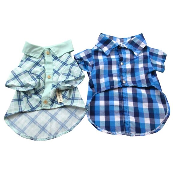 Lot of 2 House Of Barker Shirt Kids 2 Multi Plaid Classic Short Sleeve Button-Up - Picture 1 of 16
